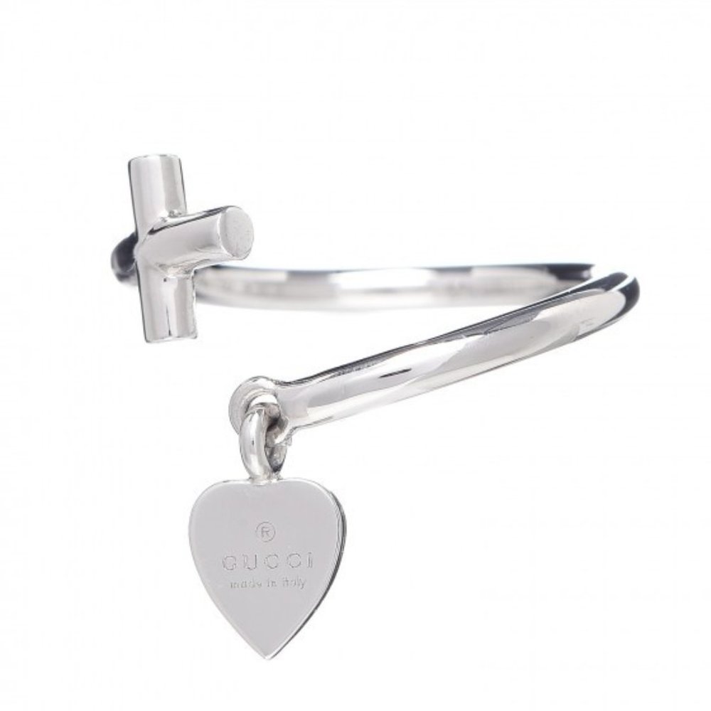 AUTHENTIC GUCCI 18K CROSS & HEART CONTRAIRE RING